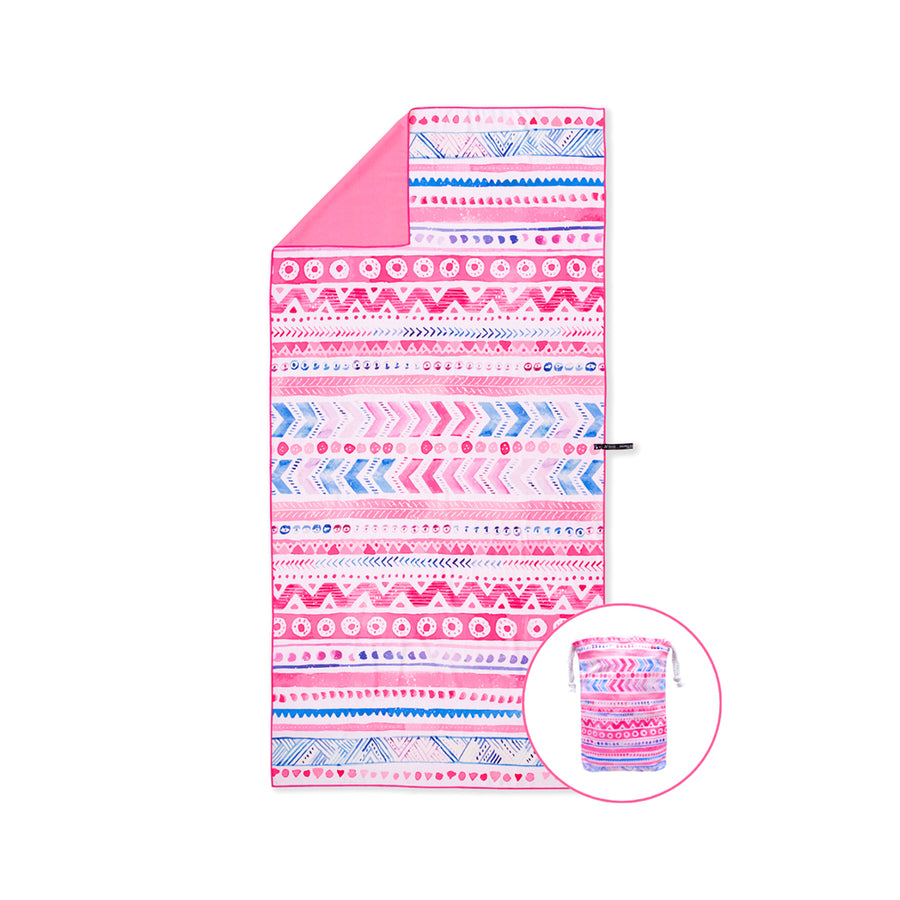 Newlyfe Pink Sands Large Beach Towel & Pouch